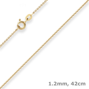 1,2mm Ankerkette flach Goldkette Collier Halskette aus 333 Gold Gelbgold 42cm