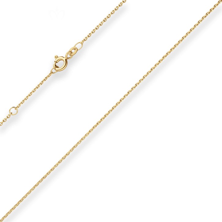 1.3mm Ankerkette diamantiert 333 Gelbgold 45cm mit Zwischenöse