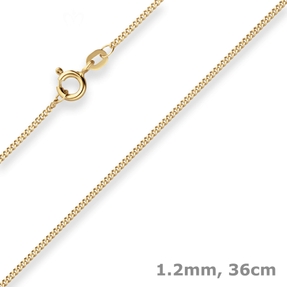 1,2mm Panzerkette Goldkette Collier Halskette aus 333 Gold Gelbgold 36cm