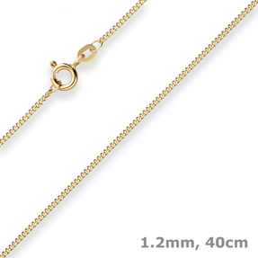1,2mm Panzerkette Goldkette Collier Halskette aus 333 Gold Gelbgold 40cm 1,2mm Panzerkette Goldkette Collier Halskette aus 333 Gold Gelbgold 40cm