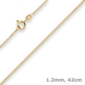 1,2mm Panzerkette Goldkette Collier Halskette aus 333 Gold Gelbgold 42cm