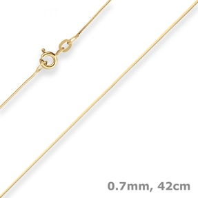 0,7mm Schlangenkette diamantiert Collier Halskette aus 333 Gold Gelbgold 42cm