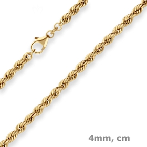 4mm Kordelkette Goldkette Collier Halskette aus 333 Gold Gelbgold 45cm 4mm Kordelkette Goldkette Collier Halskette aus 333 Gold Gelbgold 45cm