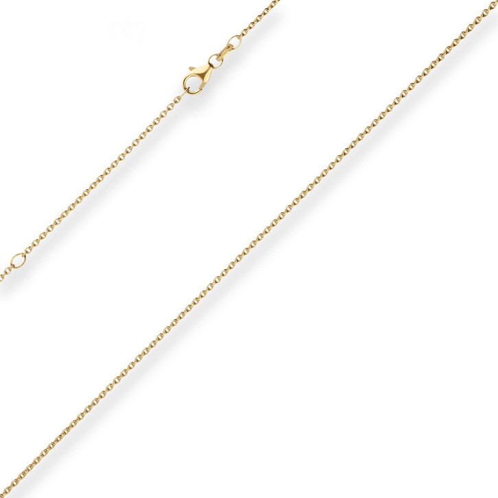 1.5mm Rund-Ankerkette aus 375 Gelbgold 51cm mit Zwischenöse