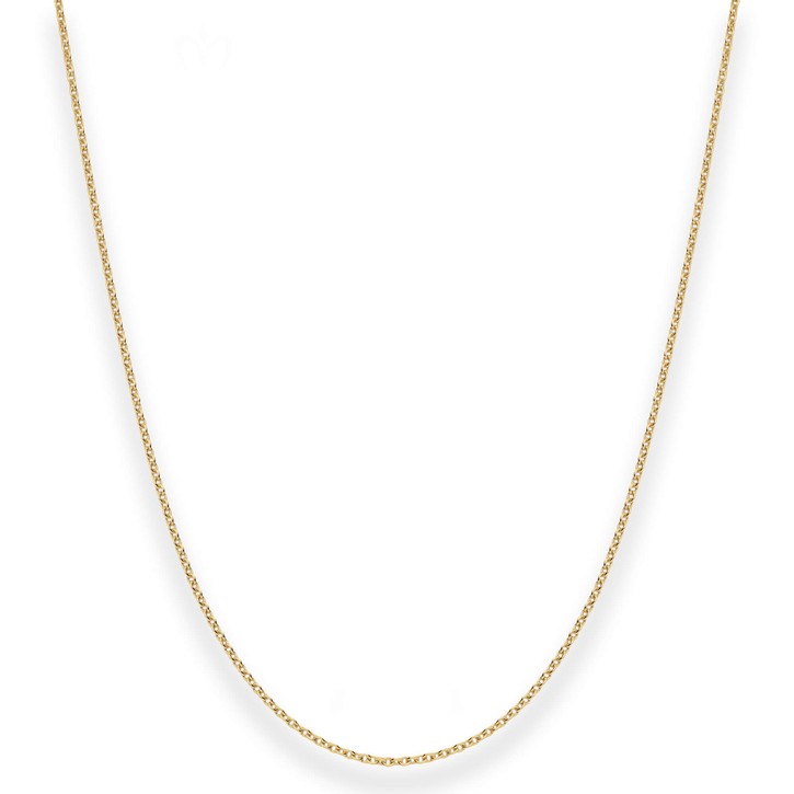 1.5mm Rund-Ankerkette aus 375 Gelbgold 51cm mit Zwischenöse