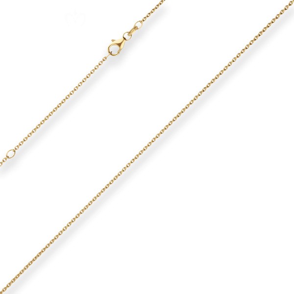 1.5mm Rund-Ankerkette aus 375 Gelbgold 51cm mit Zwischenöse