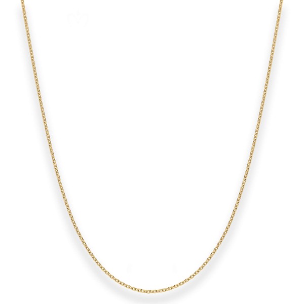1.5mm Rund-Ankerkette aus 375 Gelbgold 51cm mit Zwischenöse