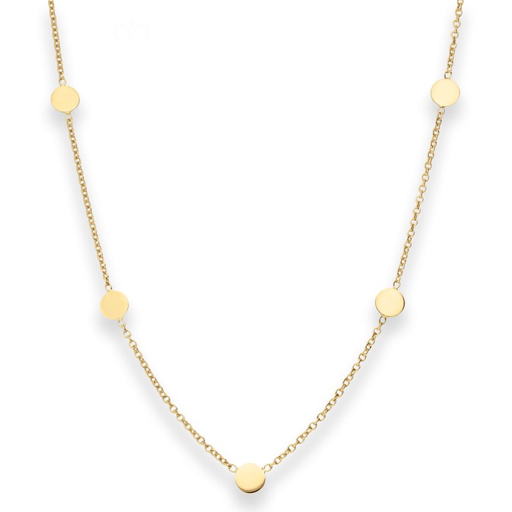 1.7mm Fantasiekette mit Gravurplatten 375 Gelbgold 45cm