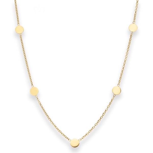 1.7mm Fantasiekette mit Gravurplatten 375 Gelbgold 45cm