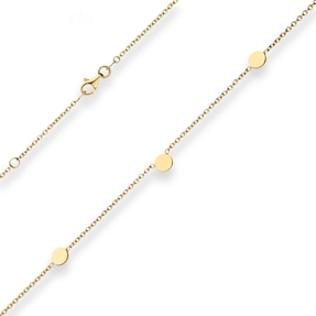 1,7mm Fantasiekette Armband mit Gravurplatten aus 375 Gold Gelbgold 19cm