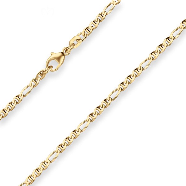 2.5mm Panzerstegkette aus 375 Gelbgold 45cm
