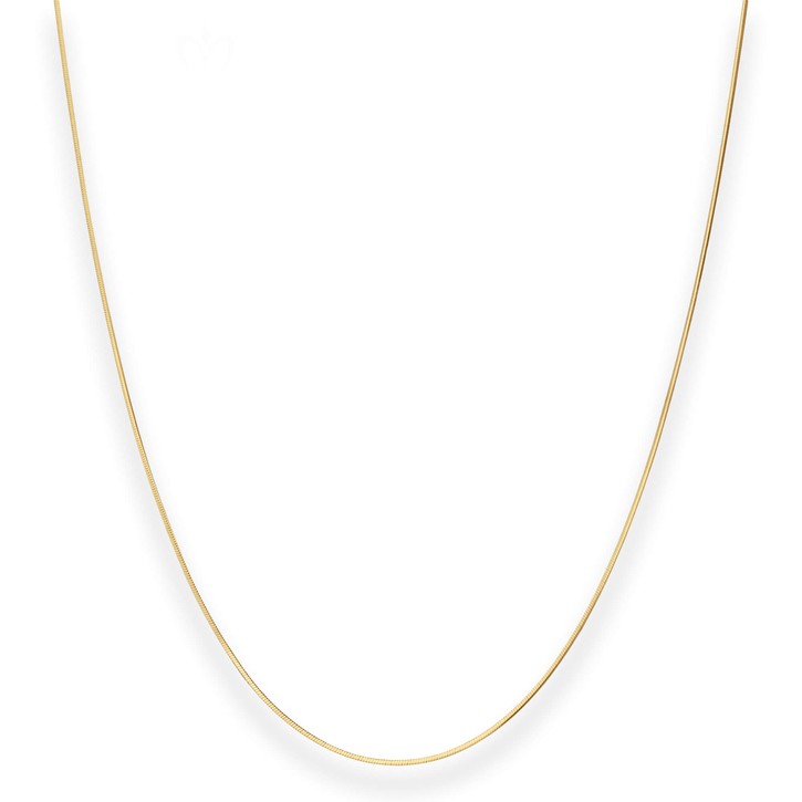 0.8mm Schlangenkette diamantiert aus 375 Gelbgold 42cm