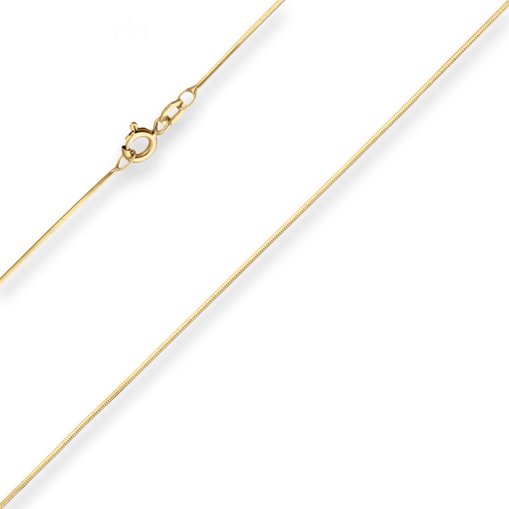 0.8mm Schlangenkette diamantiert aus 375 Gelbgold 45cm