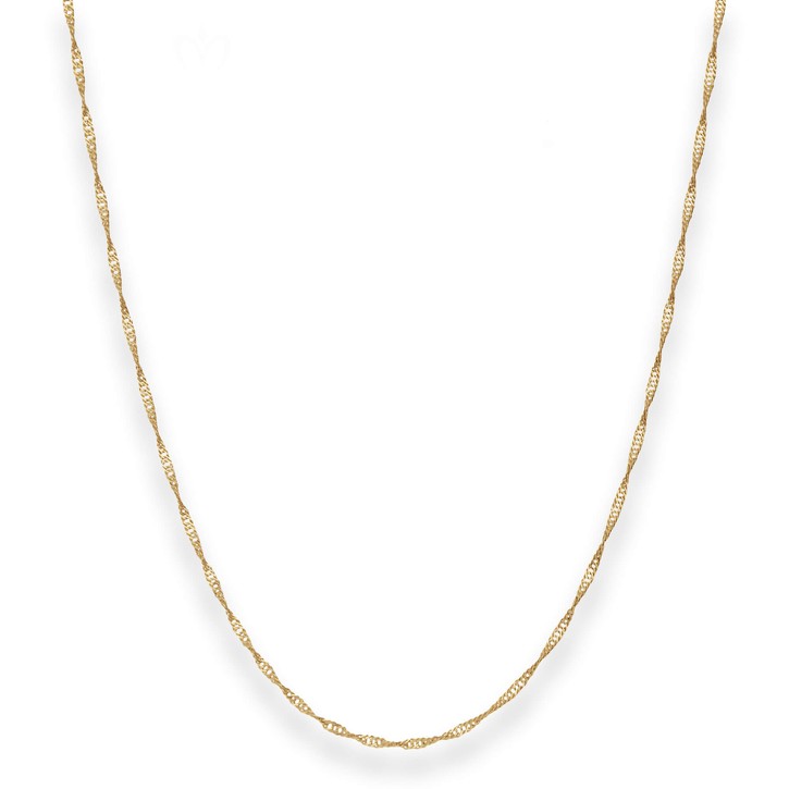 1.4mm Singapurkette aus 375 Gelbgold 38cm