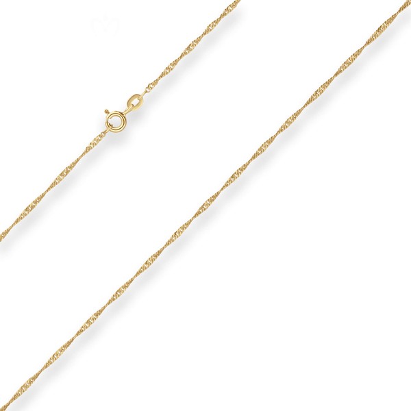 1.4mm Singapurkette aus 375 Gelbgold 42cm