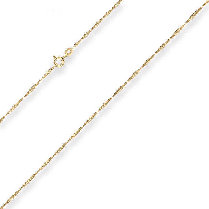 1.4mm Singapurkette aus 375 Gelbgold 45cm