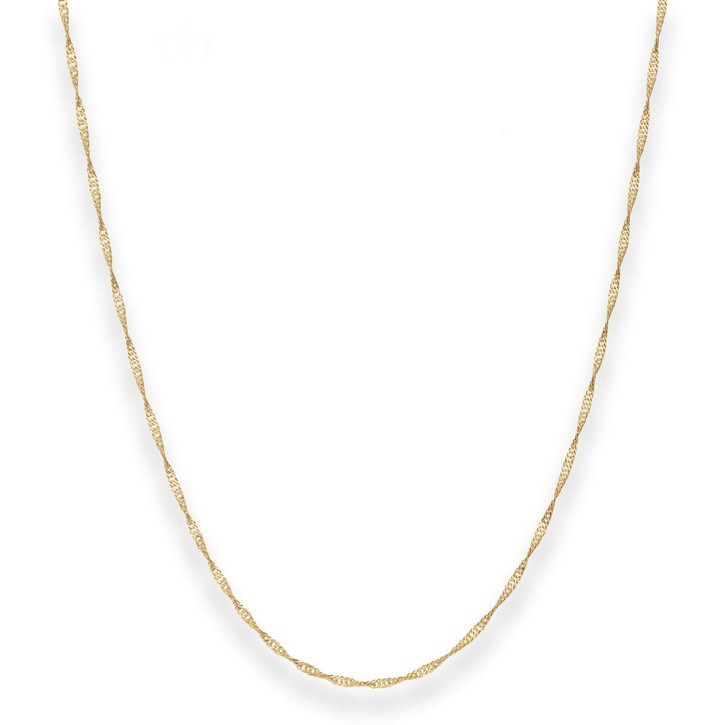 1.4mm Singapurkette aus 375 Gelbgold 50cm