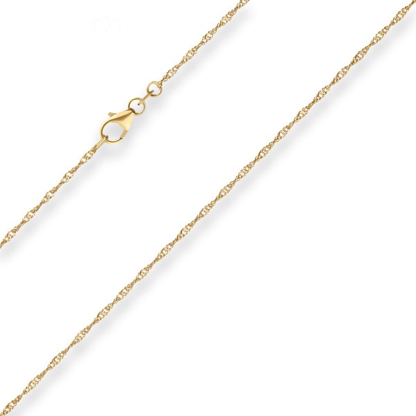 1.4mm Singapurkette aus 375 Gelbgold 50cm