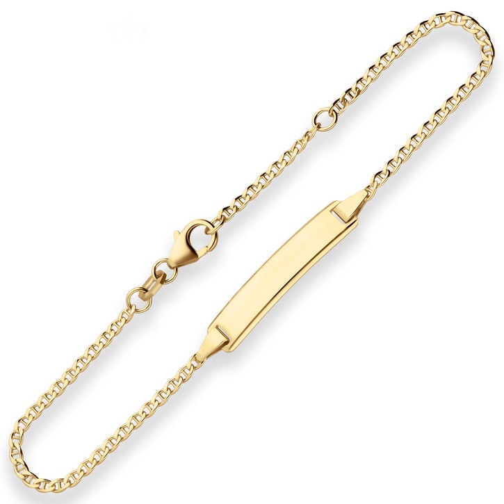 1.9mm Id-Armband Panzerstegkette aus 375 Gelbgold 18cm