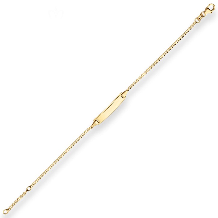1.9mm Id-Armband Panzerstegkette aus 375 Gelbgold 18cm