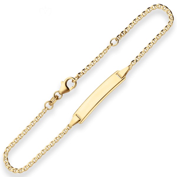 1.9mm Id-Armband Panzerstegkette aus 375 Gelbgold 18cm