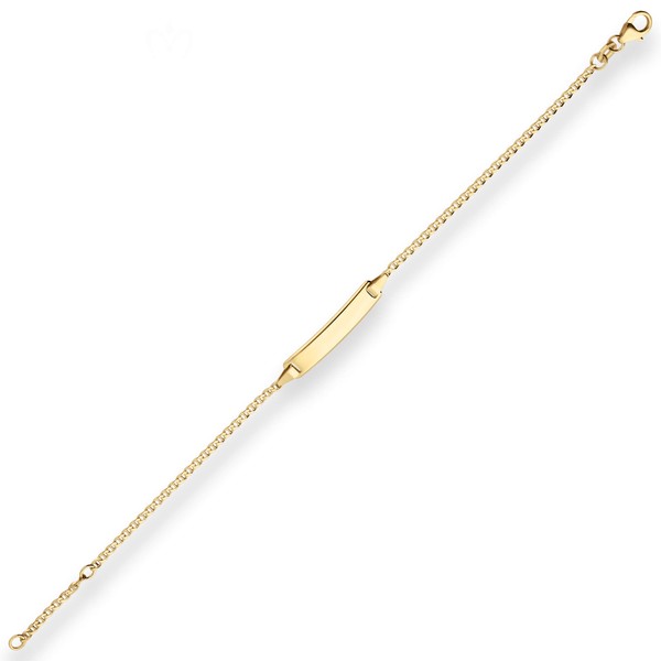1.9mm Id-Armband Panzerstegkette aus 375 Gelbgold 18cm