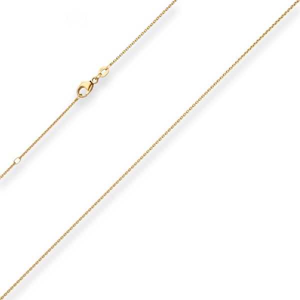 1.1mm Rund-Ankerkette aus 585 Gelbgold 36cm mit Zwischenöse