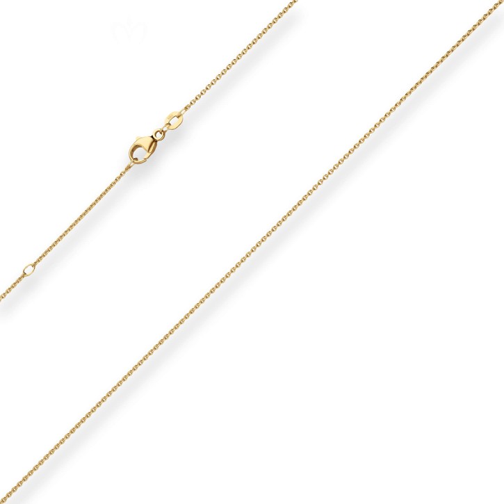 1.1mm Rund-Ankerkette aus 585 Gelbgold 40cm mit Zwischenöse
