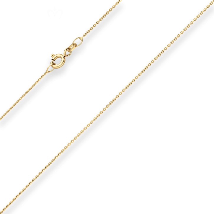 1mm Ankerkette diamantiert aus 585 Gelbgold 38cm