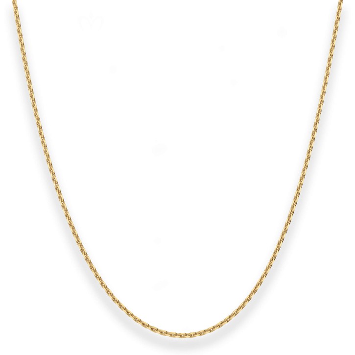 1mm Ankerkette diamantiert aus 585 Gelbgold 38cm