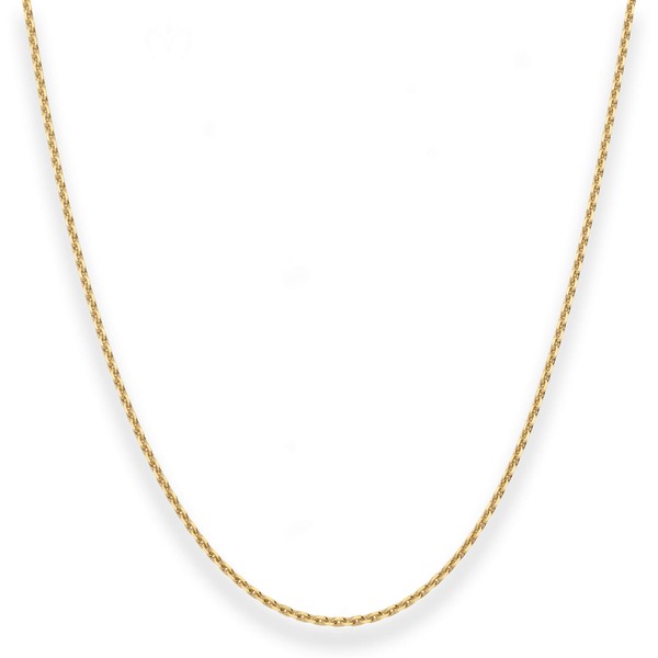 1mm Ankerkette diamantiert aus 585 Gelbgold 38cm
