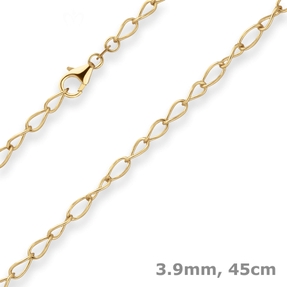 3,9mm Ankerkette weit Goldkette Collier Halskette aus 585 Gold Gelbgold 45cm 3,9mm Ankerkette weit Goldkette Collier Halskette aus 585 Gold Gelbgold 45cm
