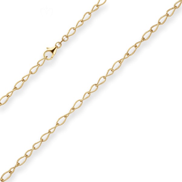 3.9mm Ankerkette weit aus 585 Gelbgold 45cm