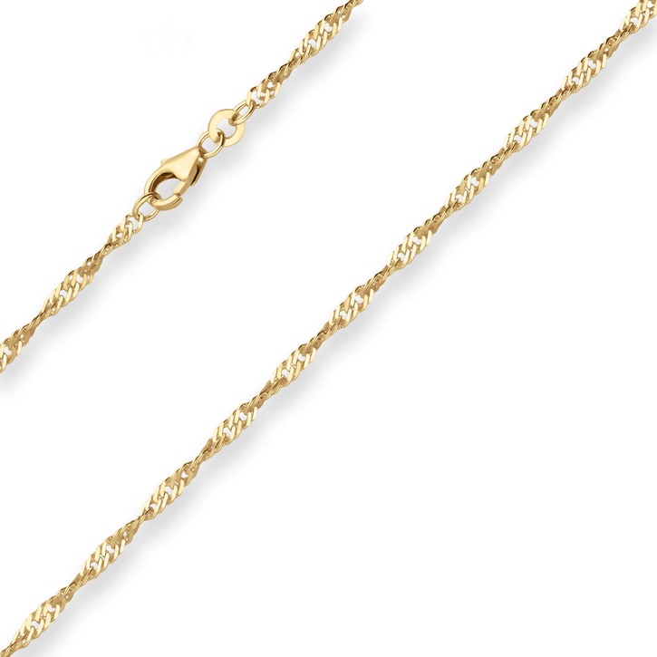 2.4mm Singapurkette aus 585 Gelbgold 50cm