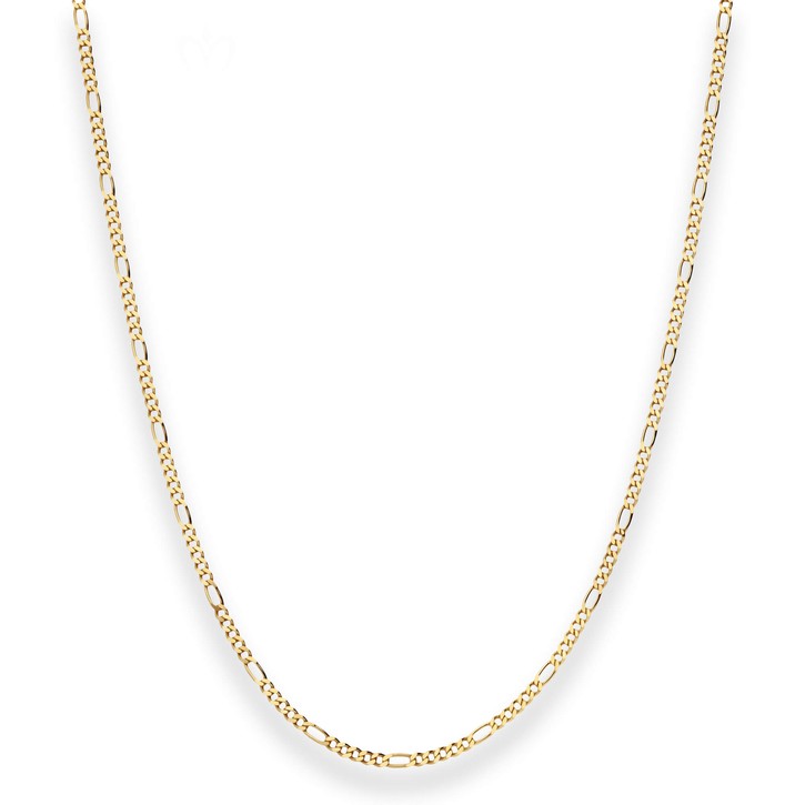 1.9mm Figarokette diamantiert aus 585 Gelbgold 50cm