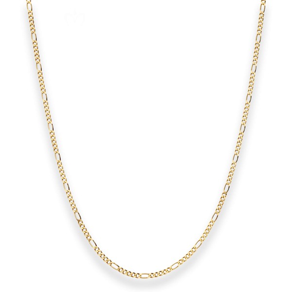 1.9mm Figarokette diamantiert aus 585 Gelbgold 50cm