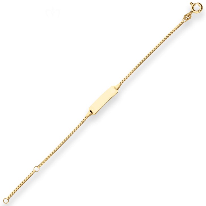 1.2mm Id-Armband Veneziakette aus 585 Gelbgold 14cm