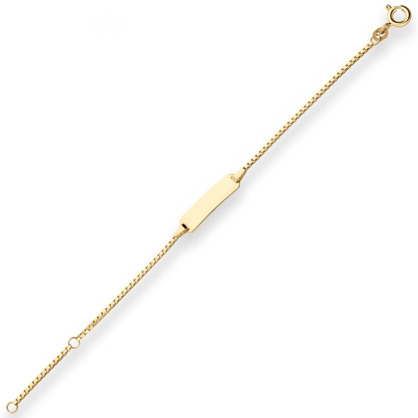 1.2mm Id-Armband Veneziakette aus 585 Gelbgold 14cm