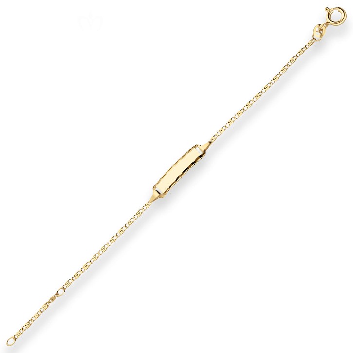 1.6mm Id-Armband S-Panzerkette aus 585 Gelbgold 14cm