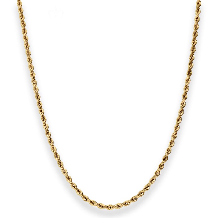 2.8mm Kordelkette hohl aus 585 Gelbgold 55cm