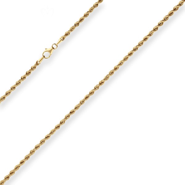2.8mm Kordelkette hohl aus 585 Gelbgold 55cm