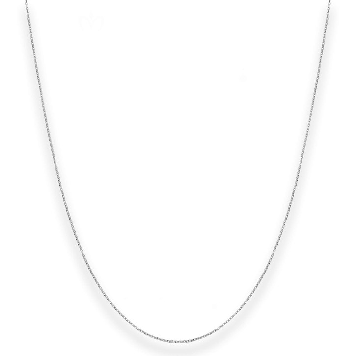 1.1mm Rund-Ankerkette aus 333 Weißgold 42cm mit Zwischenöse