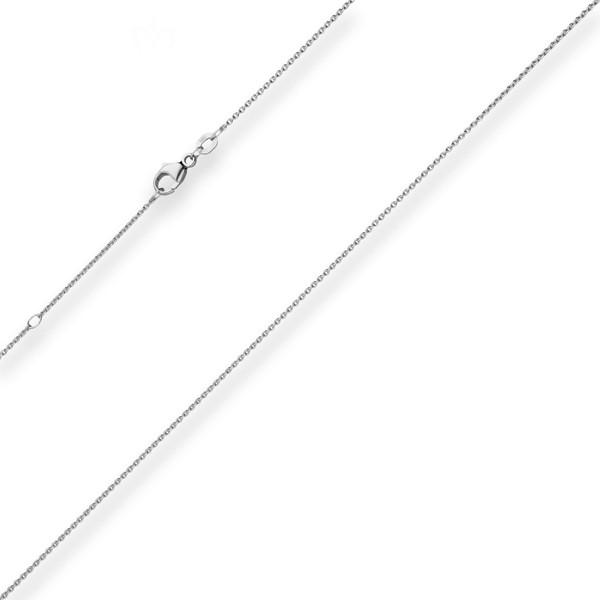 1.1mm Rund-Ankerkette aus 333 Weißgold 42cm mit Zwischenöse