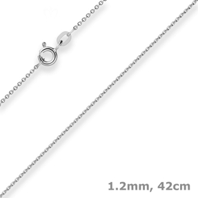 1,2mm Ankerkette flach Goldkette Collier Halskette aus 333 Gold Weißgold 42cm