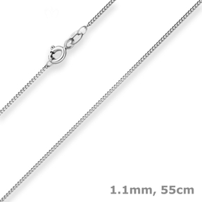 1,1mm Panzerkette Goldkette Collier Halskette aus 375 Gold Weißgold 55cm