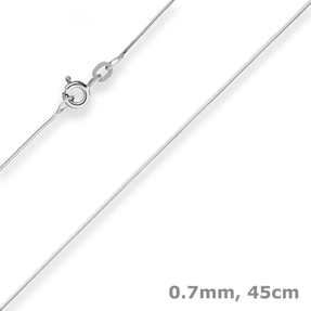 0,7mm Schlangenkette diamantiert Collier Halskette aus 375 Gold Weißgold 45cm 0,7mm Schlangenkette diamantiert Collier Halskette aus 375 Gold Weißgold 45cm