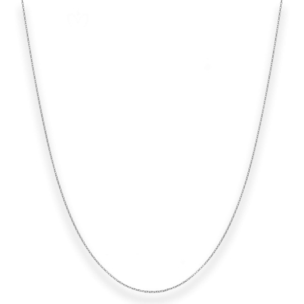 1.1mm Rund-Ankerkette aus 750 Weißgold 42cm mit Zwischenöse