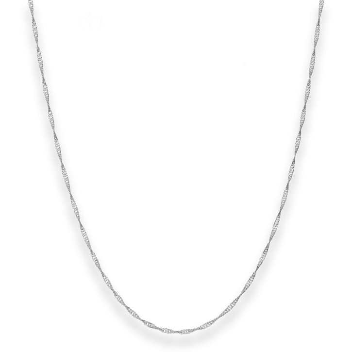 1.4mm Singapurkette aus 750 Weißgold 42cm