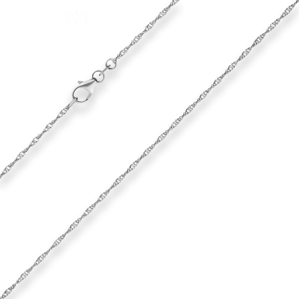 1.4mm Singapurkette aus 750 Weißgold 42cm