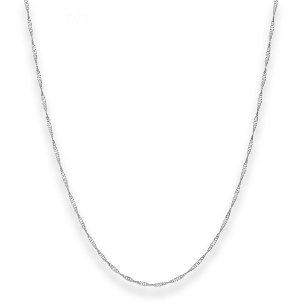 1.4mm Singapurkette aus 750 Weißgold 42cm